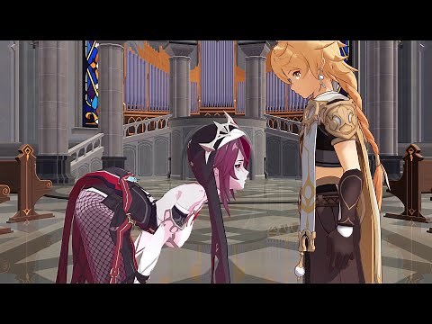 Aether shows Rosaria his D | Genshin Impact