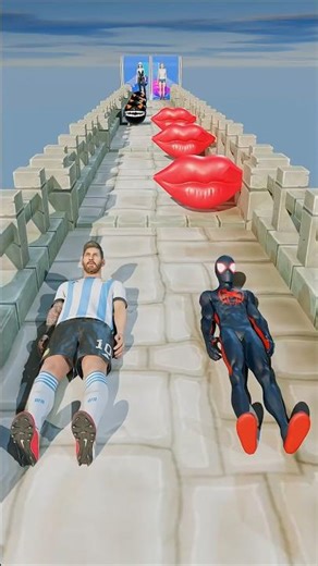 Spiderman Miles vs Messi GTA V New Save Run Funny Epic Challenge!