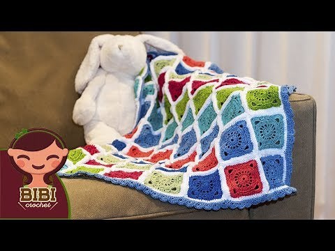 Como hacer una cobija para bebe en Crochet | Bibi Crochet