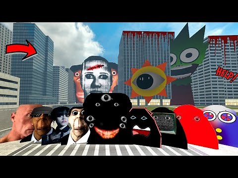 Furious Angry Munci Family and Nightmare Sprunki Simon, Obunga Family Nextbot in Gmod
