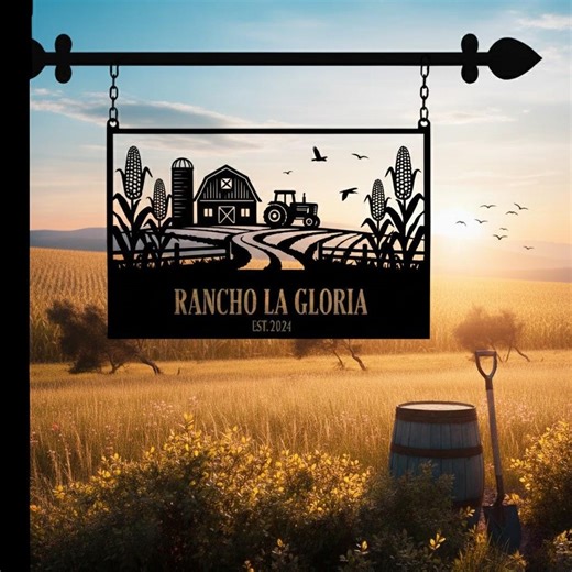 Personalized Corn Farm Metal Sign, Custom Tractor & Barn Hanging Sign With Farm Name, Rustic Ranch Decor - Etsy