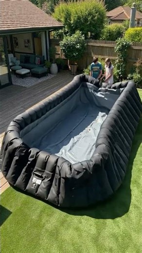 Backyard Transformation with a Giant Inflatable Pool | Easy DIY Setup at Home for Summer Fun 🌞🏊‍♂️
