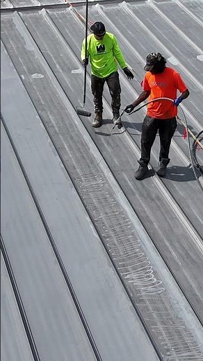 Installation of Silicone Coating on Metal Roof #construction #roofing # #ohio #coating #install