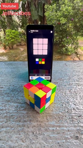 3*3 cube solving with App ⬆️Follow me on insta : jellu.c⬆️ #virel #asmr #jellu_cubez