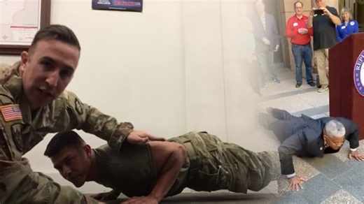 Retired Army Lt. Col. Allen West embarrasses himself in one-man push-up contest
