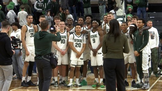 No. 8 Michigan State men’s basketball senior day celebration
