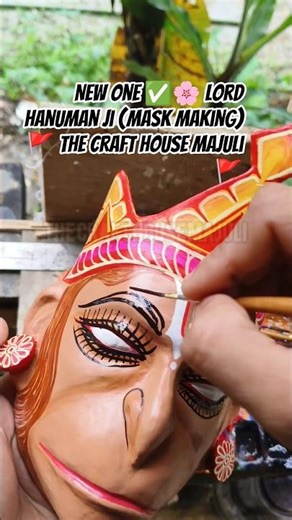 New one ✅🌸 Lord Hanuman ji (Mask making)Majuli 📍📍 #crafts #bamboo #dmfororder#clay