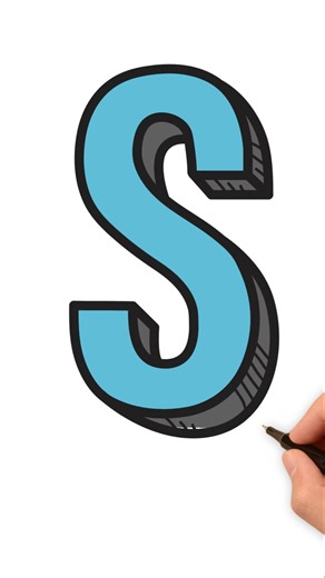 The letter S easily 😳 How to draw