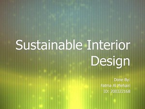 Sustainable Interior Design - SlideServe