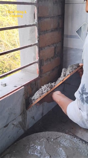 I fitted tiles on the wall next to the kitchen window.#walltiles #tilesfitting
