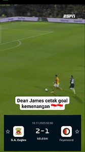 Dean James Winger timnas 🇮🇩, perlihatkan skillnya diliga Dan Cetak goal kemenangan untuk g.a eagles vs Feyenoord 2 - 1 Makin gacor ini pemain timnas kita ini 🤣🤣 #TimnasIndonesia #goaheadeagles #deanjames | Diaz Arian