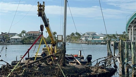 Retrieval of boats sunk by Hurricane Ian near Fort Myers Beach: messy and mind-boggling