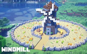 【建筑教程】带你建造一个农场风车！