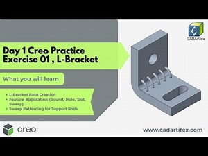 L-Bracket Modeling – Creo Parametric Exercise 1 for Beginners