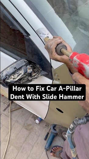 How to Fix Car A-Pillar Dent With Slide Hammer & Washer Welder | Auto Body Repair #automobile