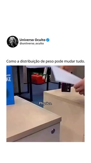 Universo Oculto on Instagram: "Siga @uniiverso_oculto para descobrir algo novo todos os dias! À primeira vista, uma folha de papel é o símbolo máximo da fragilidade. Lisa, fina e vulnerável, ela cede imediatamente sob qualquer pressão. Não há espessura suficiente, nem estrutura interna capaz de resistir à força aplicada. No estado plano, o papel é quase indefeso diante da gravidade. Mas ao introduzir uma dobra, algo invisível acontece. A geometria muda, e com ela, as regras físicas que governam