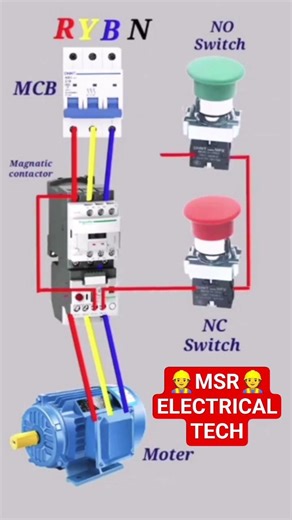 DoL Starter Connection with controlling wiring