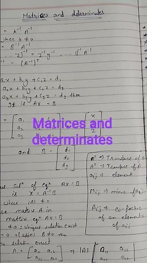 matrices and determinates