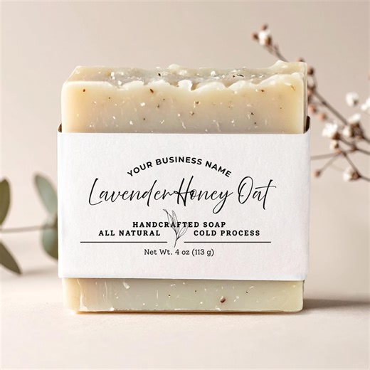 Editable Soap Label Template for Canva, Custom Wrap Around Labels for Handmade Soap, Printable Small Business Packaging Design, DIY Template - Etsy