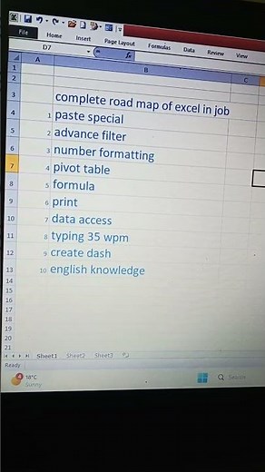 complete road map of Excel # complete excel criteria#excel #computer #paste #ssc #education #gk