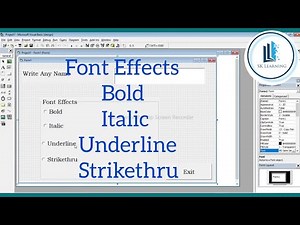 Microsoft Visual Basic 6.0 Program for using Bold, Italic, Underline, Strikethru effects on Text