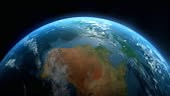 3d Animation Cinematic Realistic Rotating Earth in Space,Australia,...