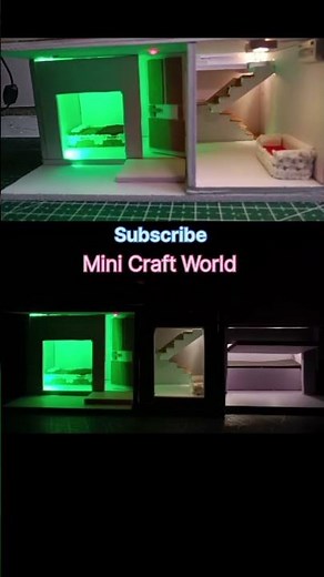 Cinematic Mini Modern House Model | DIY Smart House Craft with Lights | Mini Craft World