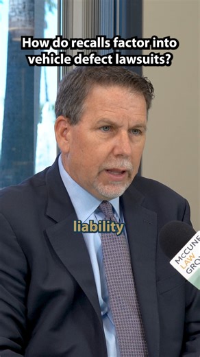 "How do recalls factor into vehicle defect lawsuits?" explained by Product Liability lawyer David Wright. #recall #defect #defective #lawsuit #Lawsuits #podcast #legal #LegalHelp #lawtok #lawyersofinstagram #lawyersoftiktok #caraccident #CarAccidentHelp | McCune Law Group