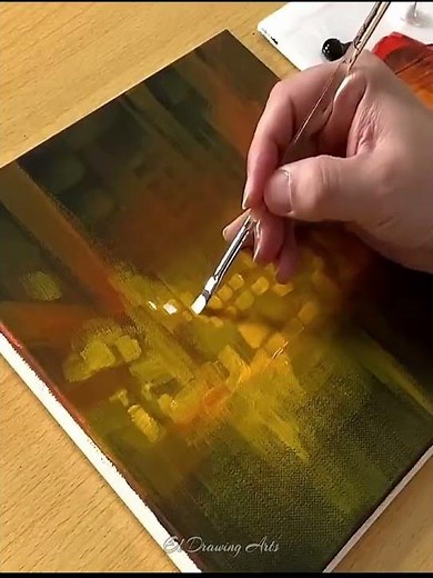 Captivating Rainy Night Street Acrylic Painting | Step-by-Step Tutorial