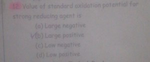 12 Value of standard oxidation potential for strong reducing ag... | Filo