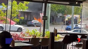 It was a bad day for the owner of an Audi which burst into flames outside Rosalie Village in Paddington this afternoon. Firefighters were quick to put out the blaze, but the vehicle is clearly a write-off. 7NEWS at 6pm. More local news: 7news.com.au/news/brisbane #7NEWS | 7NEWS Brisbane
