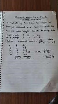Harmonic mean for a discrete frequency distribution