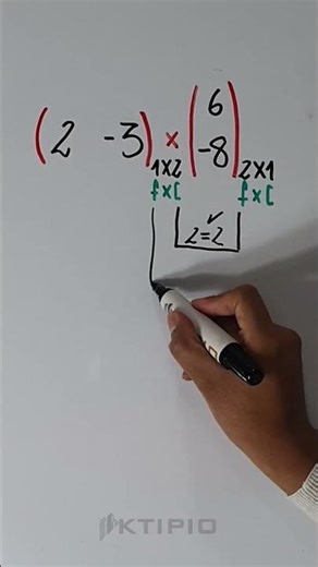 Multiplying 1x2 and 2x1 matrices in 30 seconds 🚀