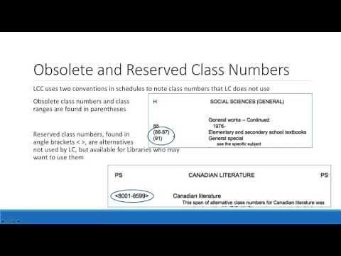 Library of Congress Classification (LCC): Intermediate