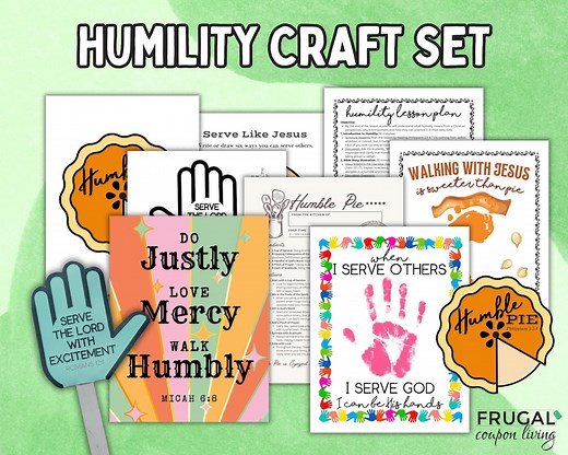 Humility for Kids, Serving Others & Following Footsteps of Jesus Bible-based Crafts, Humble Pie Recipe, Sunday School Humility Lesson Plan - Etsy