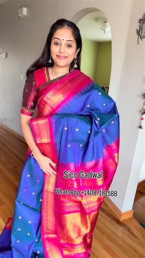 KRSAANGI | Sico Kuttu GADWALS K-KGS718 Cotton body & silk borders/pallu/ blouse with interlock weave Please DM or WhatsApp +14087181588 to buy | Instagram