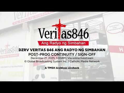 DZRV Radyo Veritas 846 SIGN-OFF (December 21, 2025)