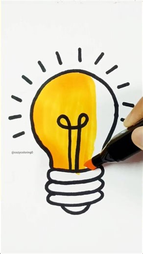 Satisfying Light Bulb Coloring 💡✨ | Relaxing Art Short