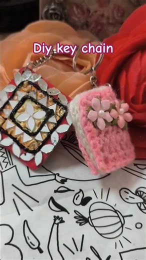 2 Keychain Tutorial | No-Clay Art Keychain & Crochet Keychain #viral #shorts #diy#effect