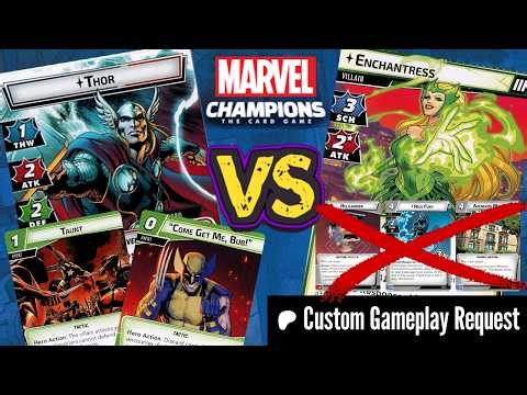 THOR vs EXPERT ENCHANTRESS | Marvel Champions Playthrough | Protection: Come Get Me Bub & Taunt