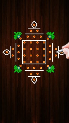 Easy Dots kolam for beginners 🌼 #shorts #trending #kolam #rangoli #viral #muggulu