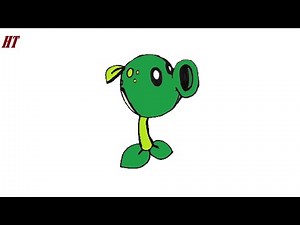 How to draw a Peashooter from plants vs zombies