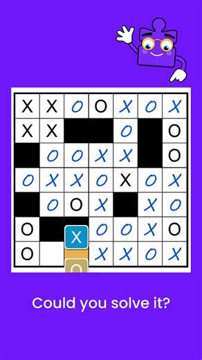 There's a mistake somewhere on this O's and X's puzzle. You can't have 3 "O's" or "X's" in a row - Can you spot where they went wrong? | puzzling.com