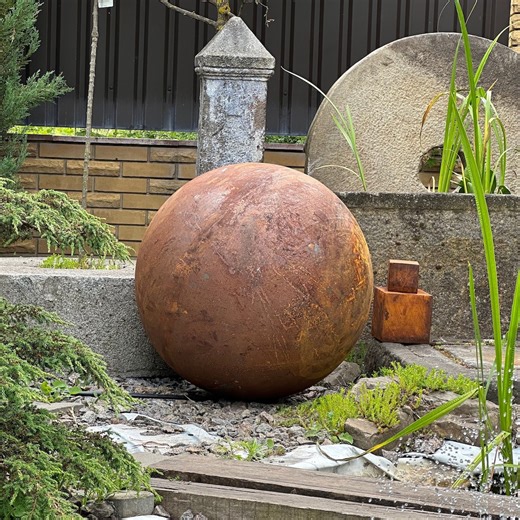 27” Rustic Metal Garden Sphere – Large Handmade Zen Ball Outdoor Yard Art Weathered Steel Sculpture - Etsy