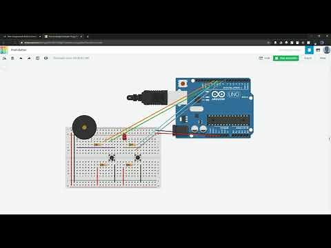 Arduino Push Button Simulation with LED & Buzzer