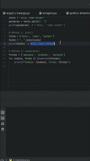 👋Aprende Python: Usando split(), join(), enumerate() para Manipulación de Texto y Listas