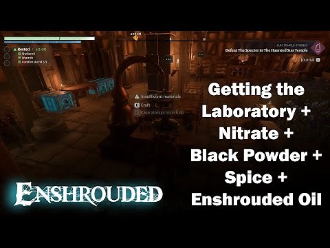 Enshrouded - Getting the Laboratory + Nitrate + Black Powder + Spice + Enshrouded Oil + Paper