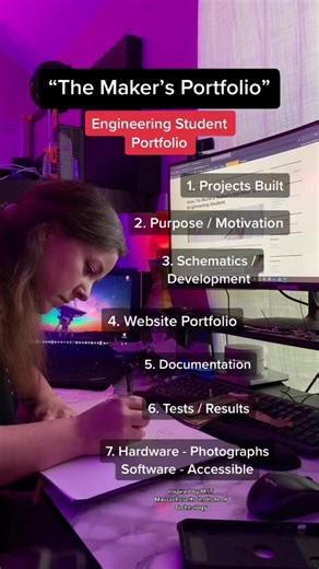 Do you have a portfolio as an engineering student? 📖 This was inspired by MIT Maker’s Portfolio 🏫 #engineeringstudent #electronics #engineering #learnwithinga #techprojects #engineeringmajor #massachusettsinstituteoftechnology
