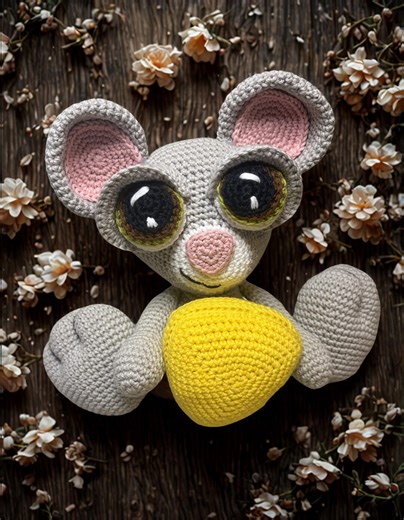 Crochet Mouse With Cheese – Amigurumi Pattern (digital PDF Download) - Etsy