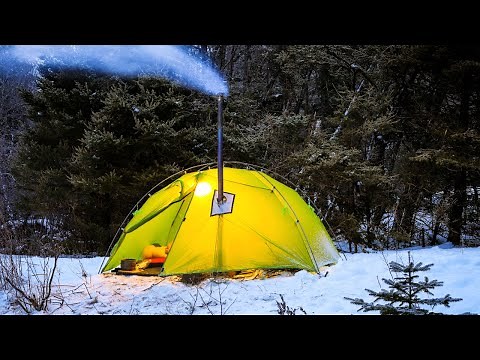 Hot Tent Camping In Snow And Rain